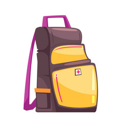 Cartoon Mountaineering Backpack Composition