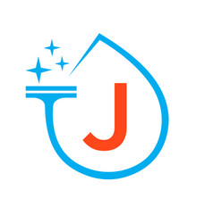 Clean Logo Design On Letter J With Water Symbol