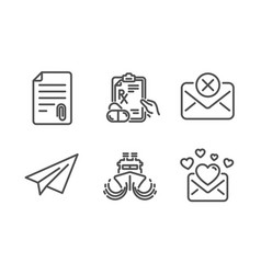 Ship Reject Mail And Paper Plane Icons Set