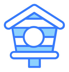 Birdhouse Nest Home Blue Outline Simple Icon