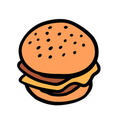 Hamburger Sandwich On White Background