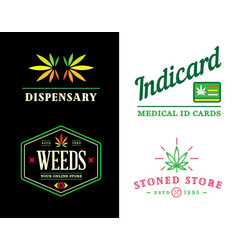 Set Dispensary Medical Cannabis Marijuana Sign