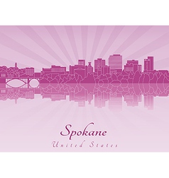 Spokane Skyline In Purple Radiant Orchid