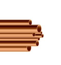 Copper Pipes Or Cylinder Tubes Pile Realistic