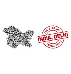 India Delhi Grunge Stamp Seal And Jammu