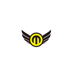 Letter M Wings Yellow Color Geometric Simple