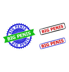 Big Penis Rosette And Rectangle Bicolor Stamps