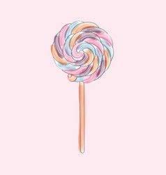 Colorful Lollipop On Pink Background