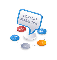 Content Marketing Concept Flat Isometric 3d