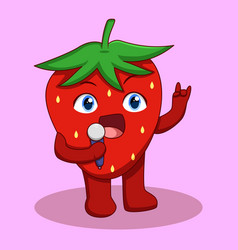 Cute Strawberry Poses Metal