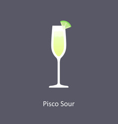 Pisco Sour Cocktail Icon On Dark Background