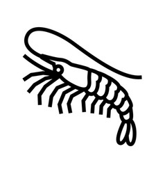 White Leg Shrimp Line Icon