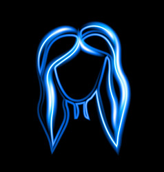 Female Haircut With Neon Effect