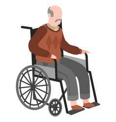 Man Sitting In Wheel Chair Disabled Senior