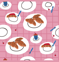 Paris Restaurant Tablecloth Seamless Pattern