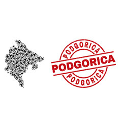 Podgorica Watermark Seal And Montenegro Map