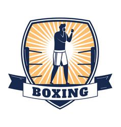 Boxing Emblem Fight Sport Label Boxer Sign