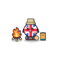 Camping Of The United Kingdom Flag Cartoon