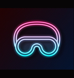 Glowing Neon Line Eye Sleep Mask Icon Isolated