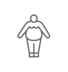 Obesity Fat Man Chubby Line Icon