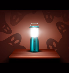 Realistic Blue Flashlight Ghosts Composition