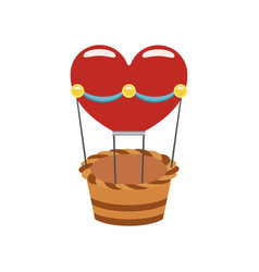 Isolated Air Balloon With Heart Shape Icon