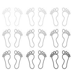 Set Of Foot Print Human Sign Track Walking Icon