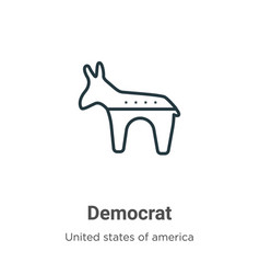 Democrat Outline Icon Thin Line Black