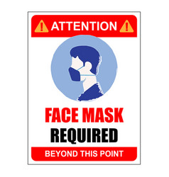 Face Mask Required Poster - No Entry - Mask