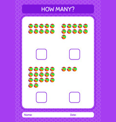 How Many Counting Game With Beach Ball Worksheet