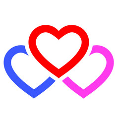 Triple Love Hearts Flat Icon