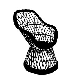 Wooden Wicker Chair Silhouette