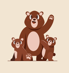 Flat Design Bear Family