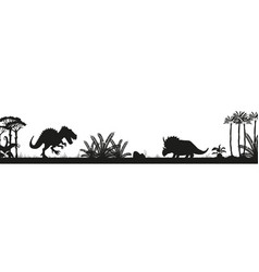 Jurassic Period Landscape Silhouette