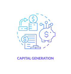 Capital Generation Blue Gradient Concept Icon