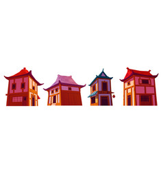 Cartoon Set Of Chinese Houses