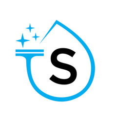 Clean Logo Design On Letter S With Water Symbol