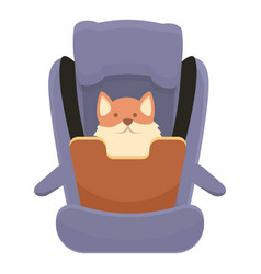 Dog Car Seat Trip Icon Cartoon Travel Road