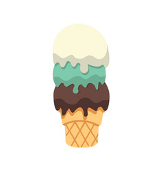 Doodle Tasty Ice Cream Cone Cartoon