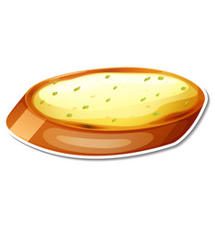 Garlic Bread Sticker On White Background