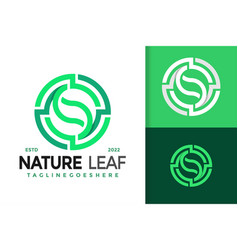 Linear S Letter Nature Leaf Logo Design Brand