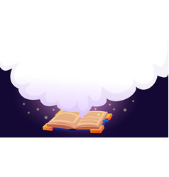 Open Book With Cloud Background Fantasy Magic