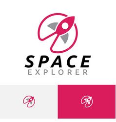 Space Explorer Rocket Planet Modern Science Logo