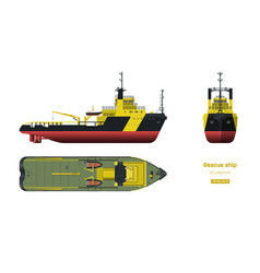 Rescue Ship Top Side And Front View Industry 3d