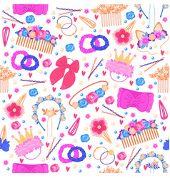 Seamless Pattern With Embellishments For Baby Girl