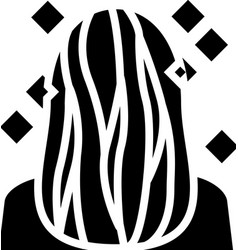 Color Hair Extensions Glyph Icon