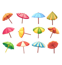 Isolated Beach Umbrellas Cartoon Umbrella