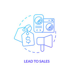 Lead To Sales Blue Gradient Concept Icon