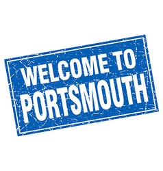 Portsmouth Blue Square Grunge Welcome To Stamp