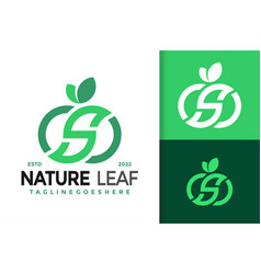 S Letter Infinity Nature Leaf Logo Design Brand